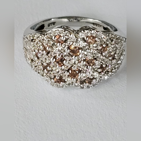 STS Jewels Inc Jewelry - Genuine Andalusite and White Zircon Ring Size 8